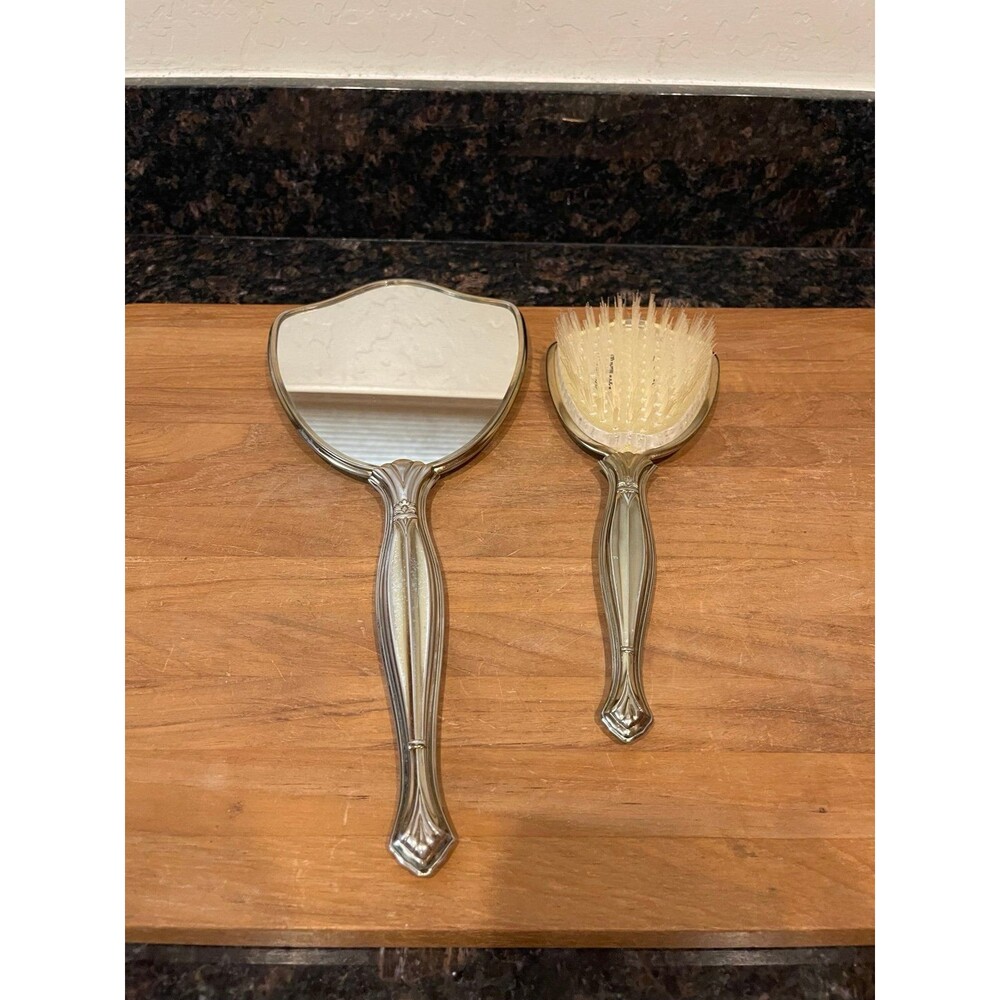 Vintage Hand Mirror and matching Brush Set